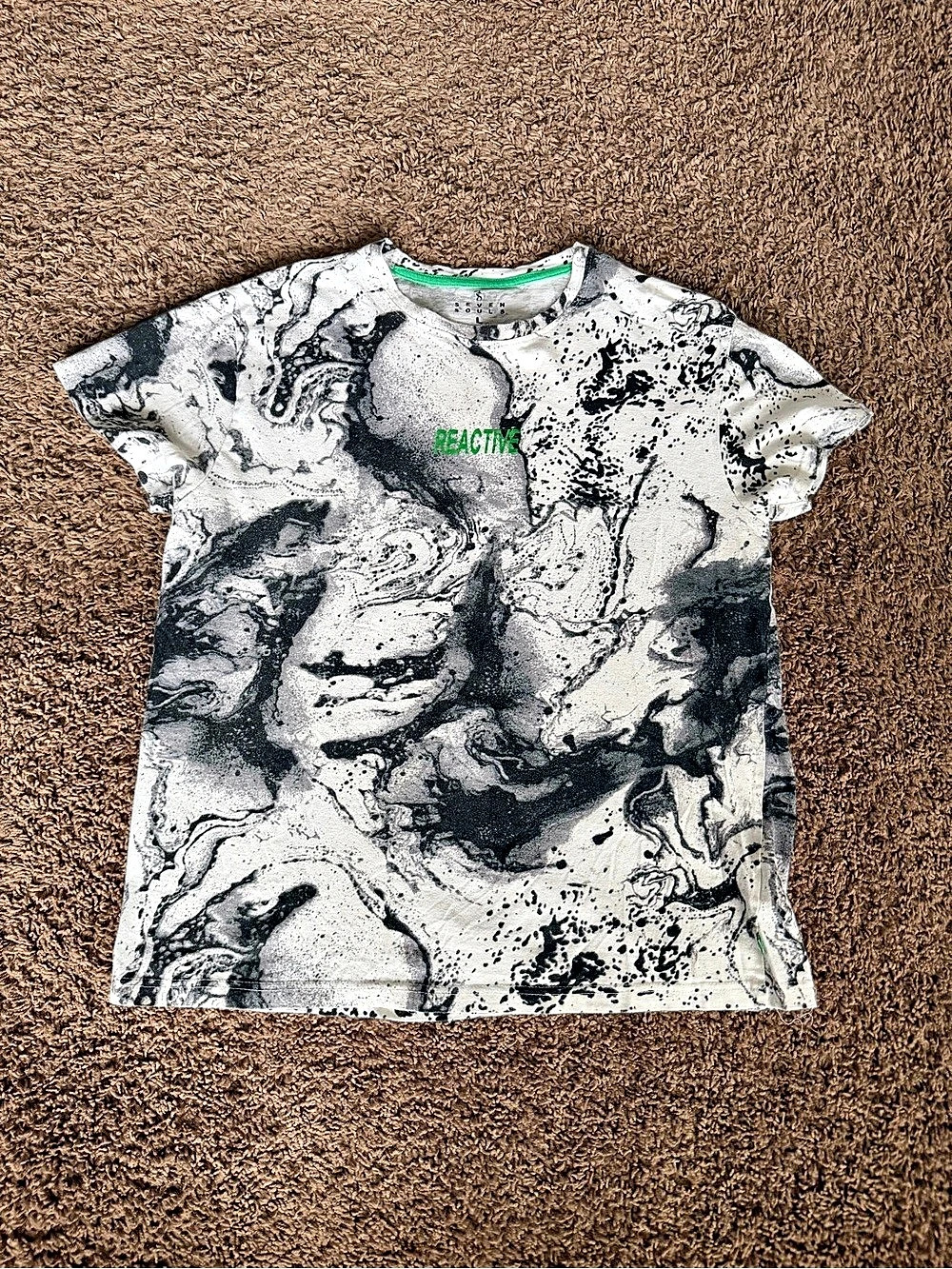 Seven Souls Reactive Abstract Print Short Sleeve Tee Large Like New
